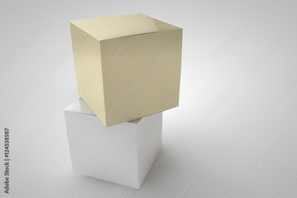 Mock-up cardboard box standing on white background. Packaging for your ...