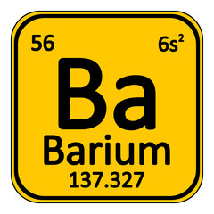Periodic table element barium icon.