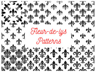 Canvas Print - Royal french lily fleur-de-lys seamless patterns