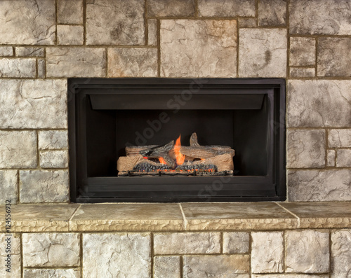 Natural Gas Fireplace For Home Buy This Stock Photo And Explore