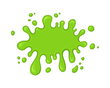 Green Slime Splash Blot. Slime Blot Isolated On White Background. Vector Green Abstract Shape
