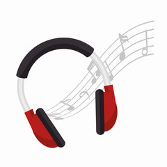 Poster - headphones note music icon design vector illustration eps 10