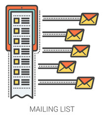 Wall Mural - Mailing list line infographic.