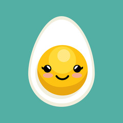 Sticker - cute kawaii egg breakfast icon design vector illustration eps 10