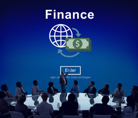 Wall Mural - Finance Financial Money Cash Economics Concept