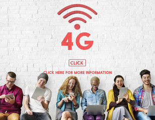 Poster - 4G Digital Internet Network Technology Wifi Concept