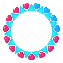 Poster - Loading circle with pink and blue hearts icon. Cartoon illustration of vector icon for web