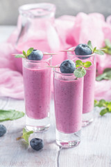 Delicious blueberry smoothie 
