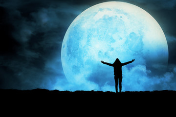 girl enjoying the night sky.