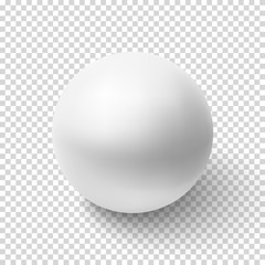 realistic white sphere isolated on transparent background.