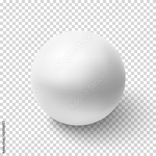 Fotografía Realistic white sphere isolated on transparent background.
