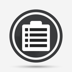 Poster - checklist sign icon. control list symbol.