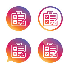 Poster - checklist sign icon. control list symbol.
