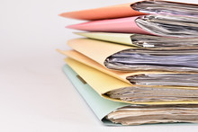Paperwork Stacked Files On Isolated Background
