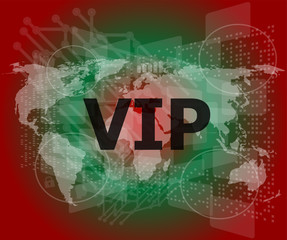 Poster - words vip on digital screen, business concept