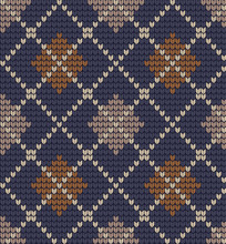 Seamless Knitted Pattern In Rhombuses