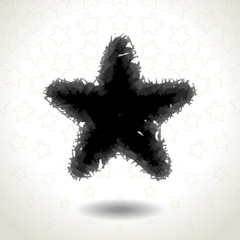 Textured Star Icon on star pattern, messy and disorderly, graphi