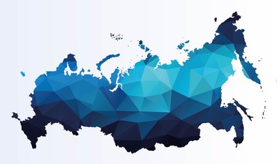 Wall Mural - Polygonal map of Russia