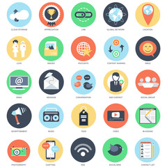 Aufkleber - Flat conceptual icons social network