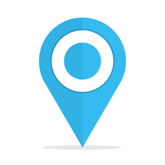 Leinwandbilder - Map pin location sign blue icon on white background