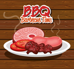 Wall Mural - barbecue time best meat vector illustration design