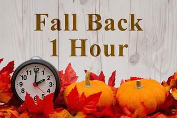 Wall Mural - It is time to fall back message
