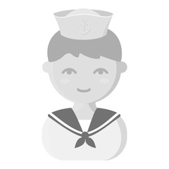 Poster - Sailor monochrome icon. Illustration for web and mobile design.