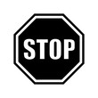 black and white vector stop sign