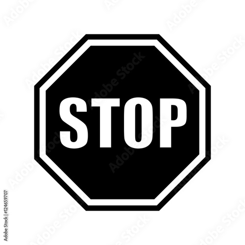 Vecteur Stock black and white vector stop sign | Adobe Stock
