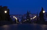 Fototapeta Miasto - Charles Bridge and the Prague Castle at night, Prague, Czech Republic