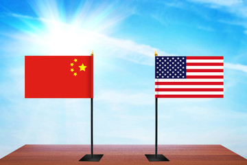 Wall Mural - Concept of diplomatic talks between United States and China