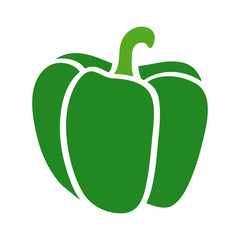 Wall Mural - Green bell pepper or sweet capsicum flat icon for food apps and websites