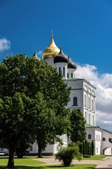 Wall Mural - View of Trinity Cathedral of the Pskov Kremlin in summer sunny day