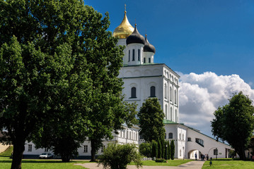 Wall Mural - View of Trinity Cathedral of the Pskov Kremlin in summer sunny day