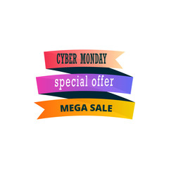 Poster - Cyber monday sale banner design over a white background