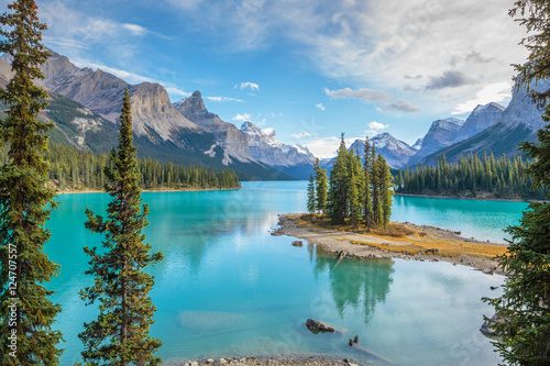 Spirit Island in Maligne Lake, Jasper National Park, Alberta, Canada