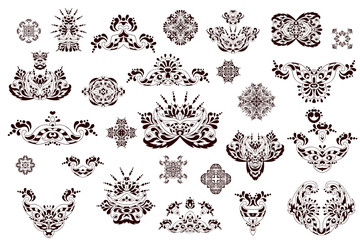 Henna tattoo doodle vector elements