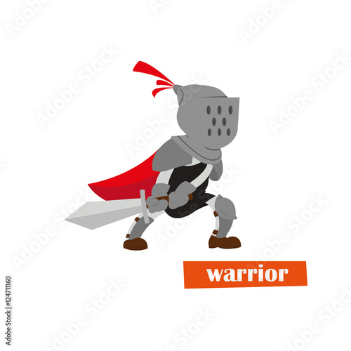 warrior with a two-handed sword in a heroic pose. Canvas Print