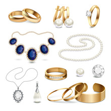 Jewelry Accessories Realistic Set