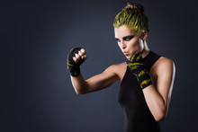 Woman Mma Fighter With Yellow Hair