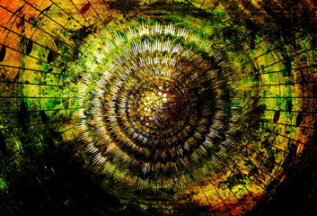 Poster - solar mandala amids music notes in space symboliting music inspiration.