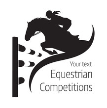 Equestrian Competitions - Vector Illustration Of Horse - Logo