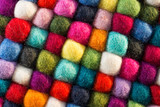 Fototapeta Tęcza - Geometric background with balls of colored synthetic wool