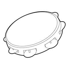 Wall Mural - Tambourine icon. Outline isometric illustration of tambourine vector icon for web