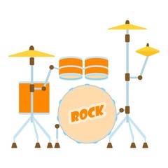 Poster - Drum icon. Flat illustration of drum vector icon for web