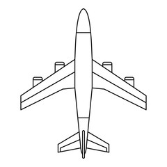 Poster - Airplane icon. Outline illustration of airplane vector icon for web design