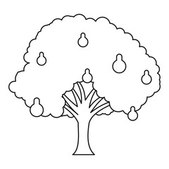 Sticker - Pear tree icon. Outline illustration of pear tree vector icon for web