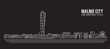 Cityscape Building Line Art Vector Illustration Design - Malmo City