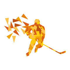 Ice hockey player vector background abstract concept made of pol