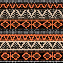 Tribal Pattern Vector Seamless. African Print With In Ethnic Colors. Background For Fabric, Wallpaper, Wrapping Paper And Card Template.